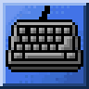 A pixel-art picture of a keyboard